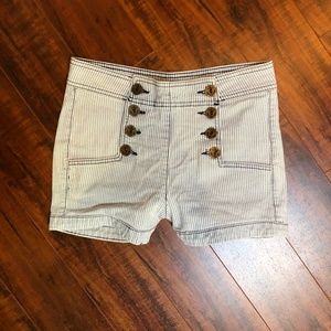 Vintage Striped Nautical Style Jean Shorts sz M
